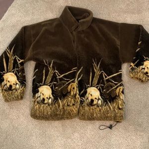 VTG Cobblestone Canyon Sherpa Jacket Fleece PuppiesSz XL Labradors